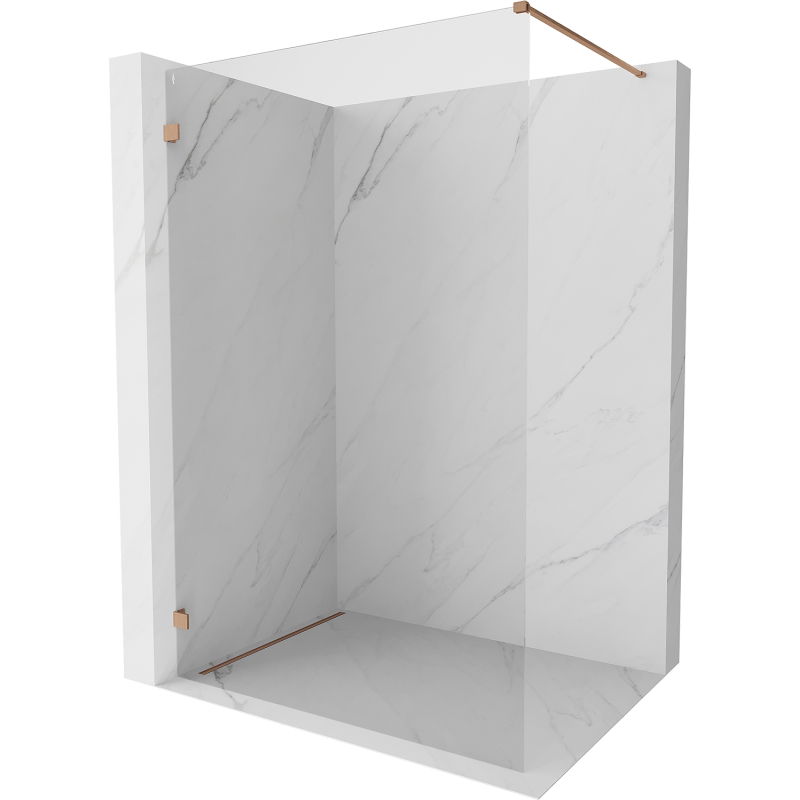 Mexen Lunar Shower Wall Walk-in Left 130 x 200 cm, Transparent 8 mm, Brushed Copper - 830-130-000-65-00-L