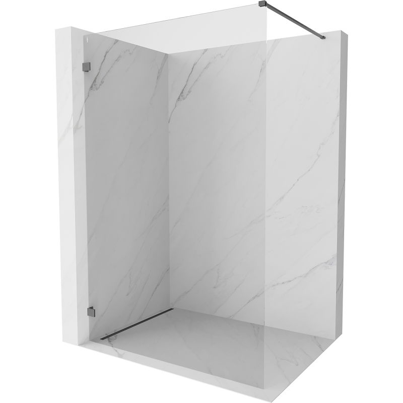 Mexen Lunar walk-in shower wall left 100 x 200 cm, transparent 8 mm, brushed gun gray - 830-100-000-66-00-L