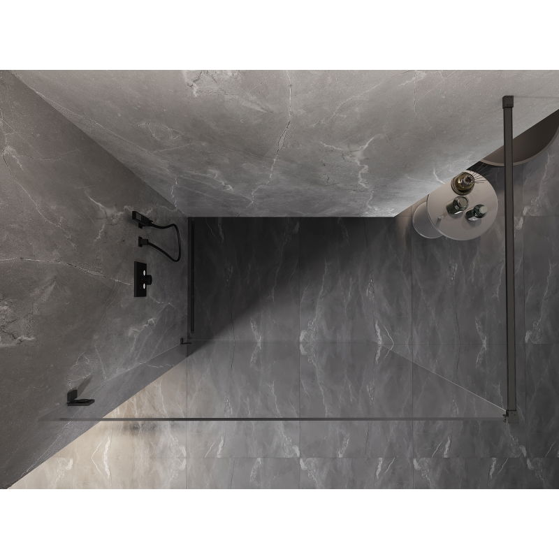 Mexen Lunar walk-in shower wall left 100 x 200 cm, transparent 8 mm, brushed gun gray - 830-100-000-66-00-L