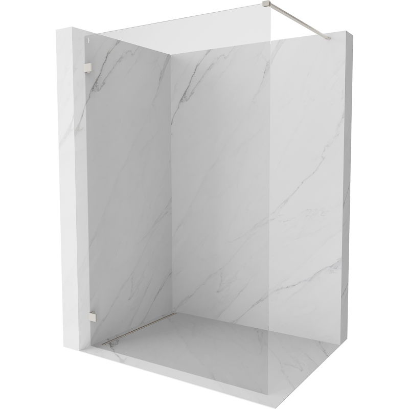 Mexen Lunar Walk-in Shower Screen Left 130 x 200 cm, Transparent 8 mm, Brushed Nickel - 830-130-000-97-00-L