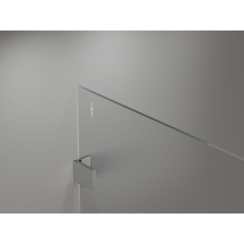 Mexen Lunar Walk-in Shower Wall Left 160 x 200 cm, Transparent 8 mm, Brushed Nickel - 830-160-000-97-00-L