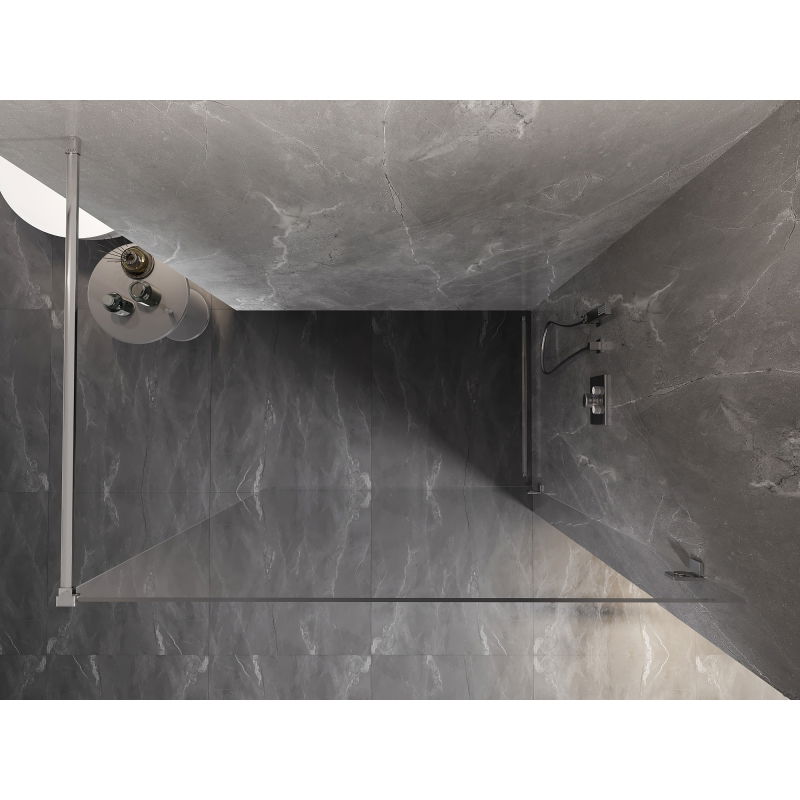 Mexen Lunar Walk-in Shower Wall Right 80 x 200 cm, Transparent 8 mm, Chrome - 830-080-000-01-00-P