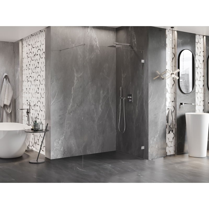 Mexen Lunar Shower Wall Walk-in Right 110 x 200 cm, Transparent 8 mm, Chrome - 830-110-000-01-00-P
