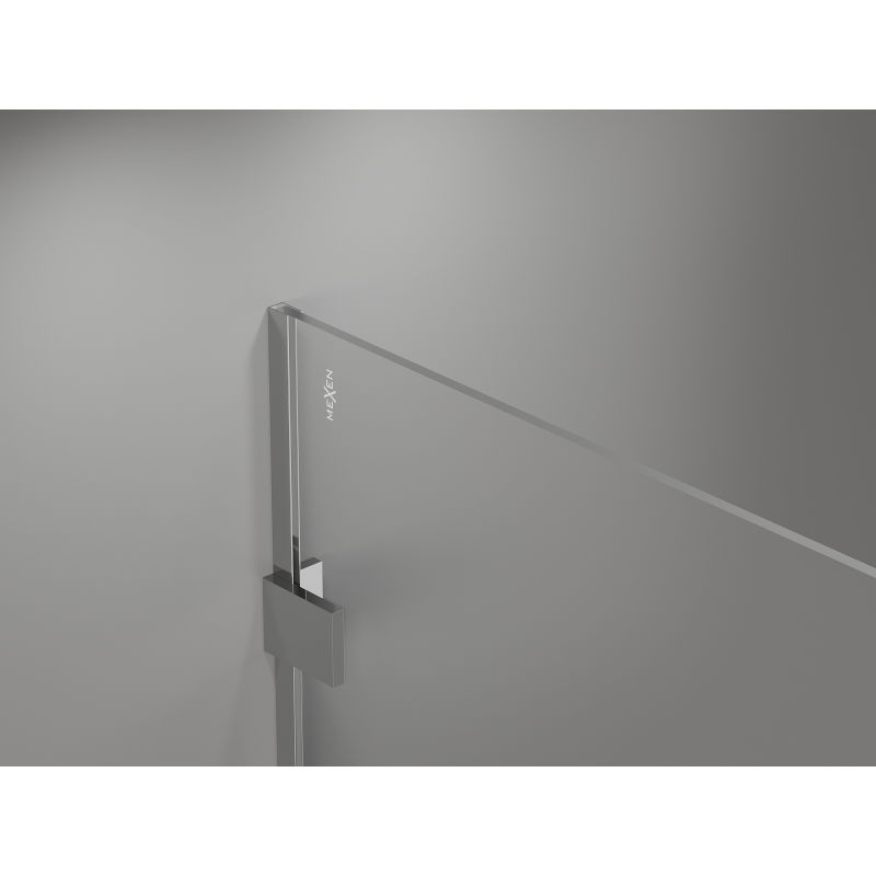 Mexen Lunar Walk-in Shower Wall Right 140 x 200 cm, Transparent 8 mm, Chrome - 830-140-000-01-00-P