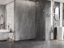 Mexen Lunar Walk-in Shower Wall Right 140 x 200 cm, Transparent 8 mm, Chrome - 830-140-000-01-00-P