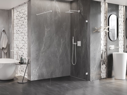 Mexen Lunar shower wall Walk-in right 80 x 200 cm, transparent 8 mm, white - 830-080-000-20-00-P