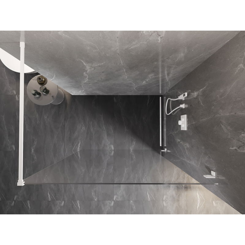 Mexen Lunar shower wall Walk-in right 100 x 200 cm, transparent 8 mm, white - 830-100-000-20-00-P