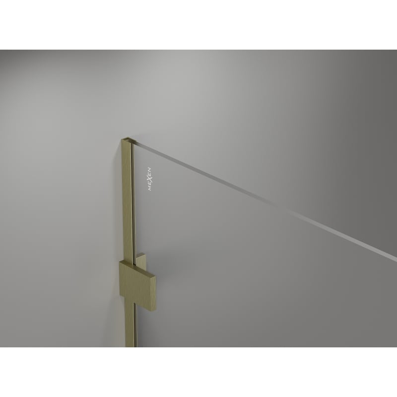 Mexen Lunar Walk-in Shower Wall Right 60 x 200 cm, Transparent 8 mm, Brushed Gold - 830-060-000-55-00-P
