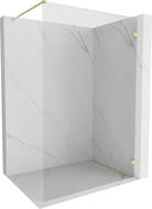 Mexen Lunar Walk-in Shower Wall Right 80 x 200 cm, Transparent 8 mm, Brushed Gold - 830-080-000-55-00-P