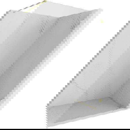 Mexen Lunar Walk-in Shower Screen Right 140 x 200 cm, Transparent 8 mm, Brushed Gold - 830-140-000-55-00-P