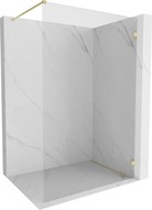 Mexen Lunar Walk-in Shower Wall Right 140 x 200 cm, Transparent 8 mm, Brushed Gold - 830-140-000-55-00-P