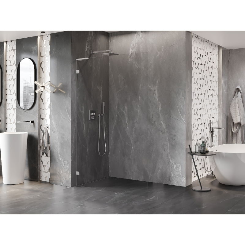 Mexen Lunar L Shower Wall Walk-in Left 70 x 200 cm, Transparent 8 mm, Chrome - 830L-070-000-01-00-L