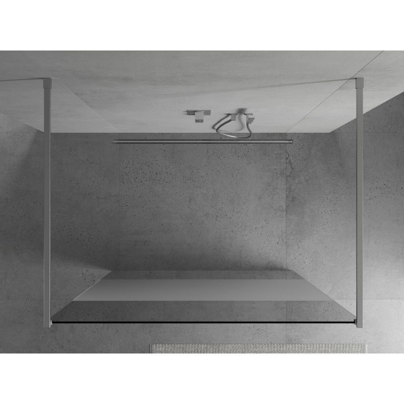 Mexen Kioto freestanding shower wall 110 x 200 cm, transparent/frosted 8 mm, chrome - 800-110-002-01-35