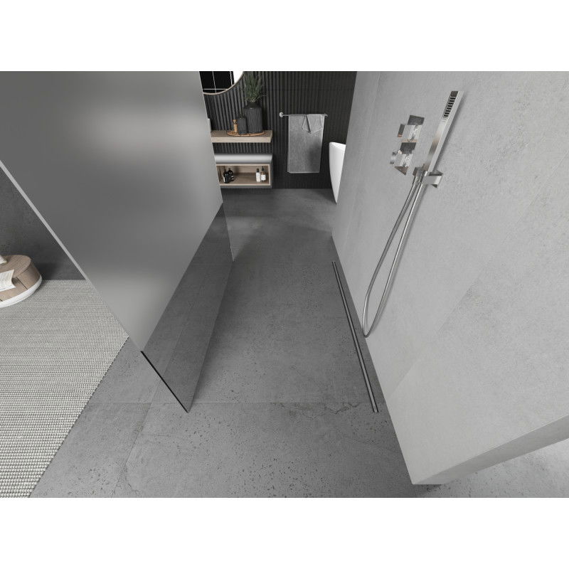 Mexen Kioto freestanding shower wall 120 x 200 cm, transparent/frost 8 mm, chrome - 800-120-002-01-35