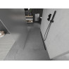 Mexen Kioto free-standing shower wall 100 x 200 cm, frosted 8 mm, black - 800-100-002-70-30