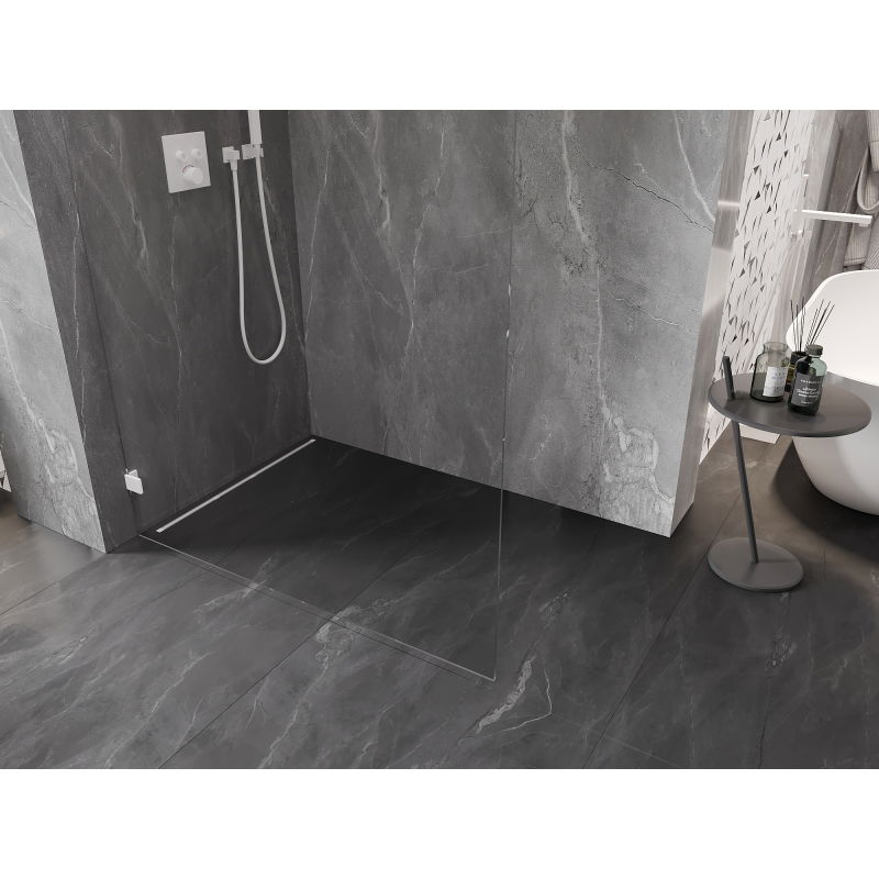 Mexen Lunar L Walk-in Shower Wall Left 50 x 200 cm, Transparent 8 mm, White - 830L-050-000-20-00-L