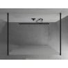 Mexen Kioto Free-standing shower wall 110 x 200 cm, frost 8 mm, black - 800-110-002-70-30