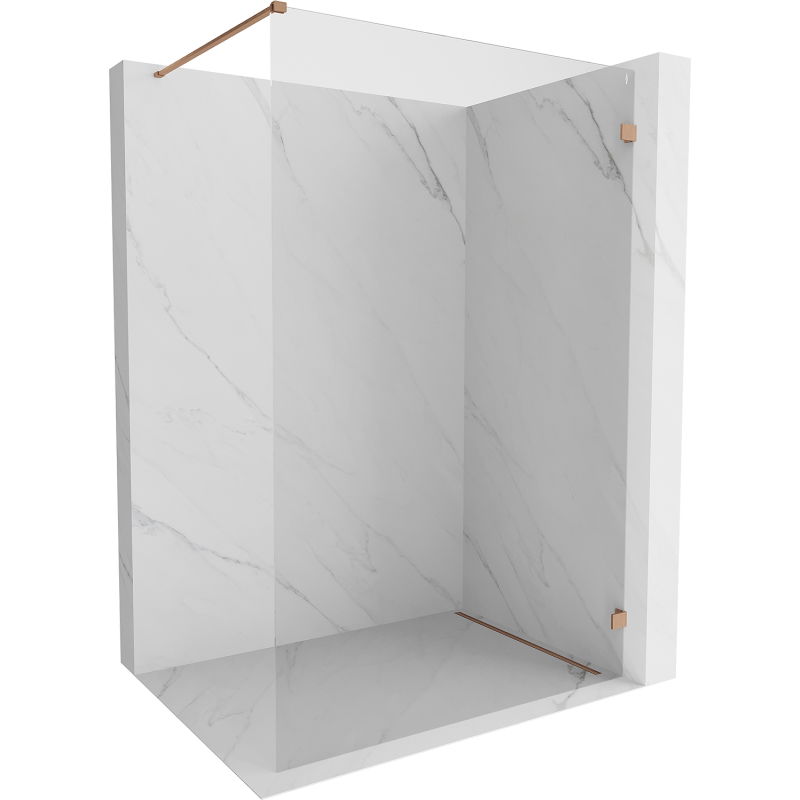 Mexen Lunar shower wall Walk-in right 100 x 200 cm, transparent 8 mm, brushed copper - 830-100-000-65-00-P