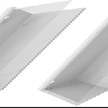 Mexen Lunar L Walk-in Shower Wall Left 70 x 200 cm, Transparent 8 mm, White - 830L-070-000-20-00-L