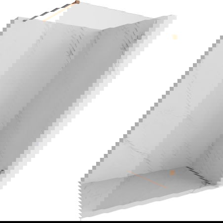 Mexen Lunar Walk-in Shower Wall Right 130 x 200 cm, Transparent 8 mm, Brushed Copper - 830-130-000-65-00-P