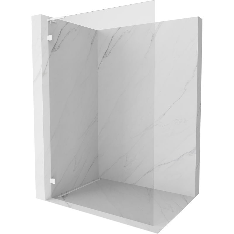 Mexen Lunar L Walk-in Shower Wall Left 110 x 200 cm, Transparent 8 mm, White - 830L-110-000-20-00-L