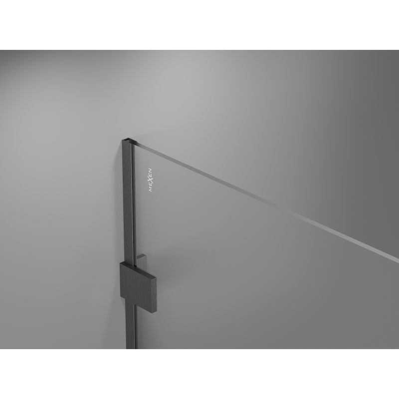 Mexen Lunar Shower Wall Walk-in Right 50 x 200 cm, Transparent 8 mm, Brushed Gun Grey - 830-050-000-66-00-P