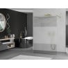 Mexen Kioto freestanding shower wall 120 x 200 cm, transparent/frosted 8 mm, gold - 800-120-002-50-35