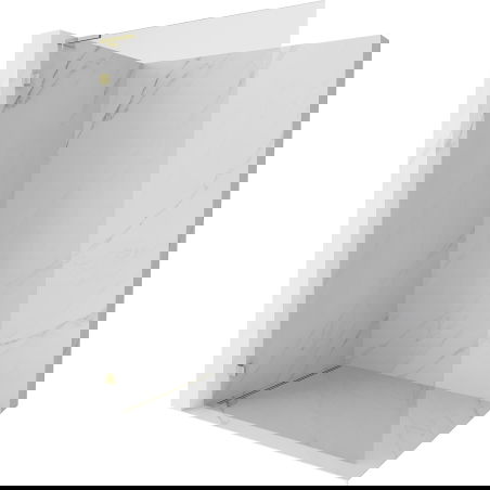 Mexen Lunar L Walk-in Shower Screen Left 100 x 200 cm, Transparent 8 mm, Gold - 830L-100-000-50-00-L