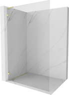 Mexen Lunar L Walk-in Shower Wall Left 80 x 200 cm, Transparent 8 mm, Brushed Gold - 830L-080-000-55-00-L