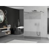 Mexen Kioto freestanding shower wall 110 x 200 cm, transparent/frosted 8 mm, black - 800-110-002-70-35