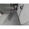 Mexen Kioto freestanding shower wall 120 x 200 cm, transparent/frosted 8 mm, black - 800-120-002-70-35