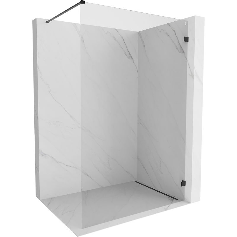 Mexen Lunar Walk-in Shower Wall Right 160 x 200 cm, Transparent 8 mm, Black - 830-160-000-70-00-P