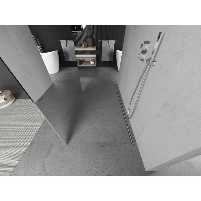 Mexen Kioto free-standing shower wall 110 x 200 cm, mirror 8 mm, chrome - 800-110-002-01-50