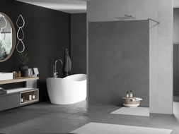Mexen Kioto Freestanding Shower Wall 110 x 200 cm, Mirror 8 mm, Chrome - 800-110-002-01-50