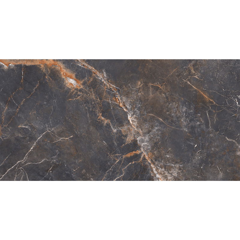 Mexen Visby Black glazed rectified porcelain tiles G1, floor-wall tile 120 x 60 cm, carving - TL428-120-060-02