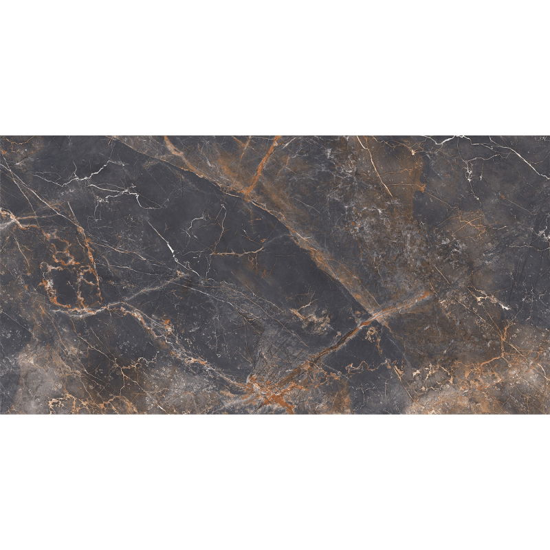 Mexen Visby Black glazed rectified porcelain tiles G1, floor-wall tile 120 x 60 cm, carving - TL428-120-060-02