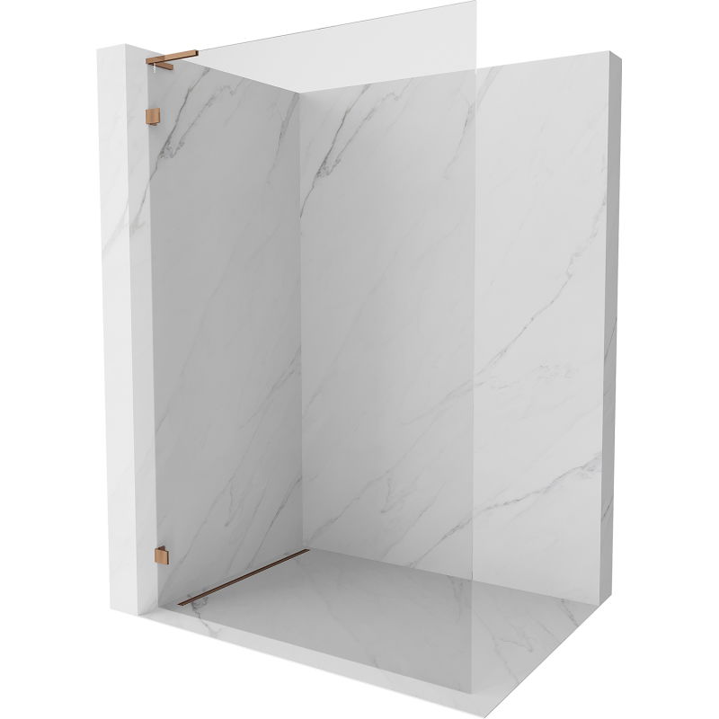 Mexen Lunar L Walk-in Shower Wall Left 100 x 200 cm, Transparent 8 mm, Rose Gold - 830L-100-000-60-00-L