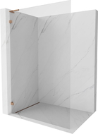 Mexen Lunar L Walk-in Shower Wall Left 100 x 200 cm, Transparent 8 mm, Rose Gold - 830L-100-000-60-00-L