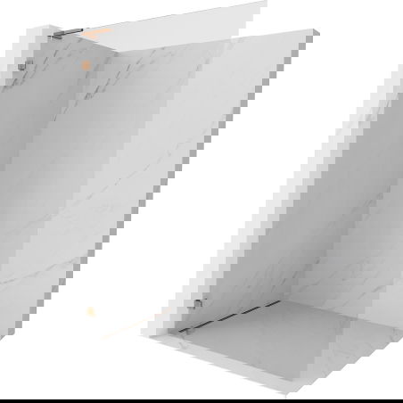 Mexen Lunar L Shower Wall Walk-in Left 120 x 200 cm, Transparent 8 mm, Rose Gold - 830L-120-000-60-00-L