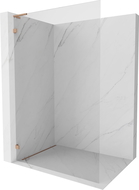 Mexen Lunar L Walk-in Shower Wall Left 100 x 200 cm, Transparent 8 mm, Brushed Copper - 830L-100-000-65-00-L