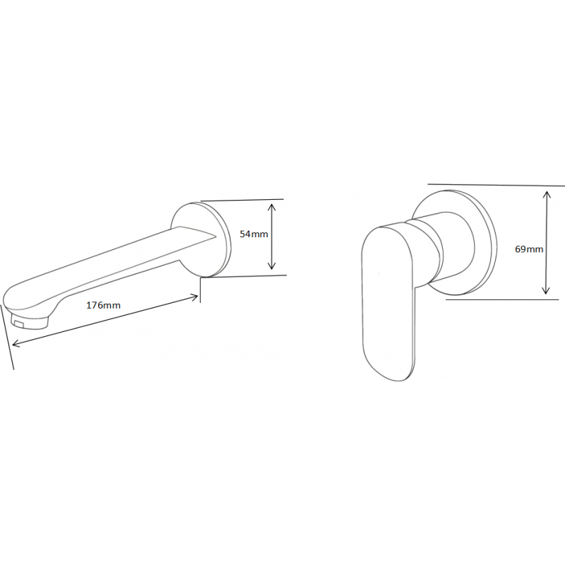 Mexen Dox black concealed washbasin faucet - 75215-70