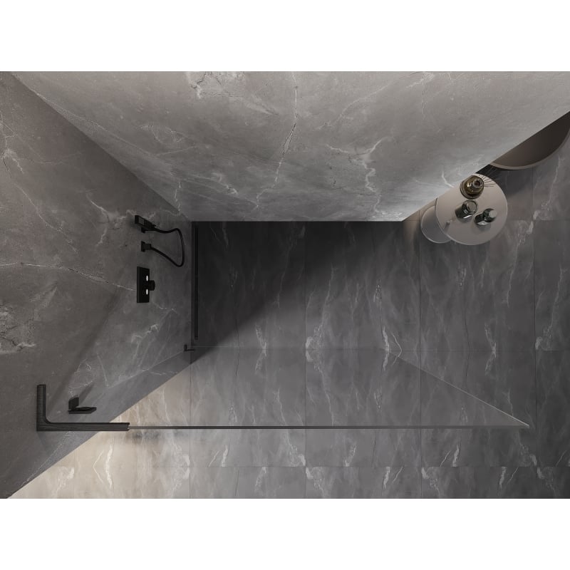 Mexen Lunar L Walk-in Shower Wall Left 70 x 200 cm, Transparent 8 mm, Gun Gray Brushed - 830L-070-000-66-00-L
