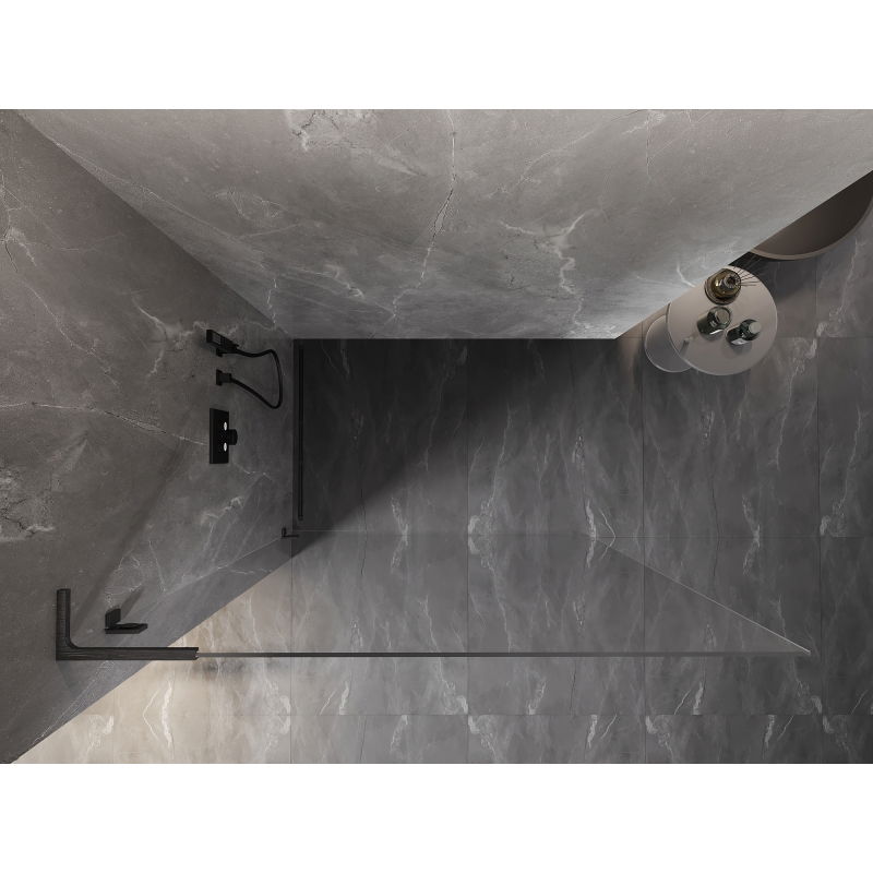 Mexen Lunar L Shower Wall Walk-in Left 120 x 200 cm, Transparent 8 mm, Brushed Gun Gray - 830L-120-000-66-00-L