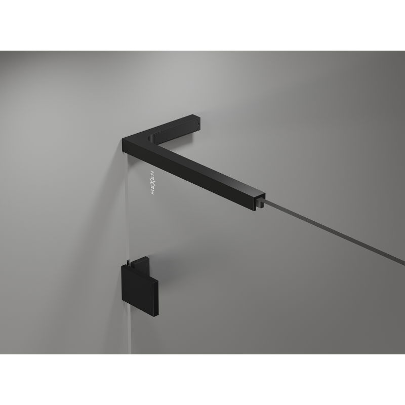 Mexen Lunar L Walk-in Shower Wall Left 70 x 200 cm, Transparent 8 mm, Black - 830L-070-000-70-00-L