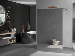 Mexen Kioto free-standing shower screen 120 x 200 cm, Mirror, Rose gold - 800-120-002-60-50