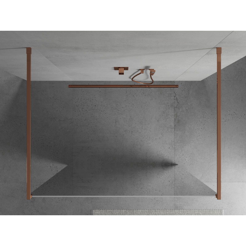 Mexen Kioto freestanding shower wall 120 x 200 cm, mirror 8 mm, rose gold - 800-120-002-60-50