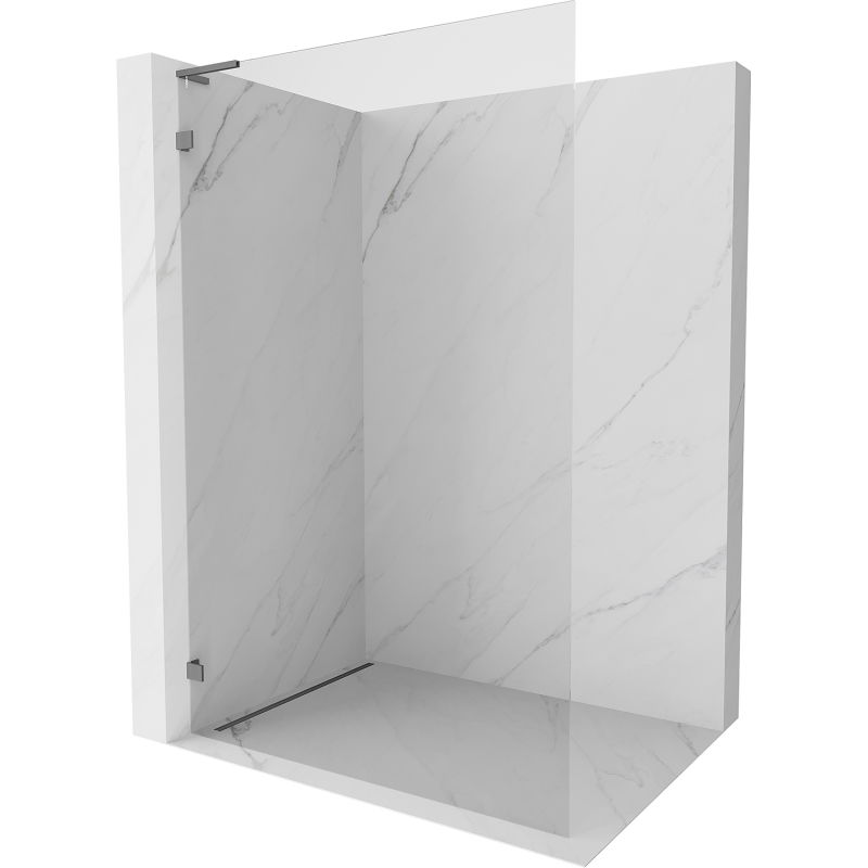 Mexen Lunar L Shower Wall Walk-in Left 100 x 200 cm, Transparent 8 mm, Gun Metal - 830L-100-000-95-00-L