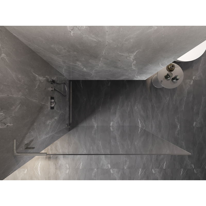 Mexen Lunar L Walk-in Shower Wall Left 60 x 200 cm, Transparent 8 mm, Brushed Nickel - 830L-060-000-97-00-L