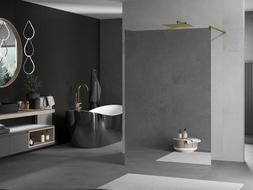 Mexen Kioto free-standing shower screen 110 x 200 cm, Mirror, Gold - 800-110-002-50-50