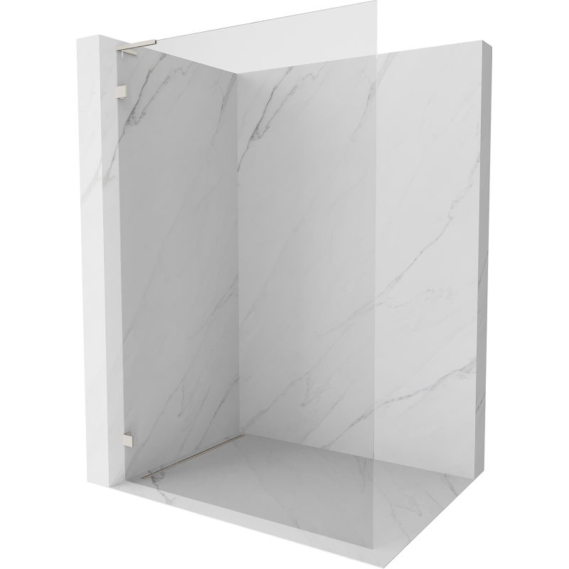 Mexen Lunar L walk-in shower wall left 90 x 200 cm, transparent 8 mm, brushed nickel - 830L-090-000-97-00-L